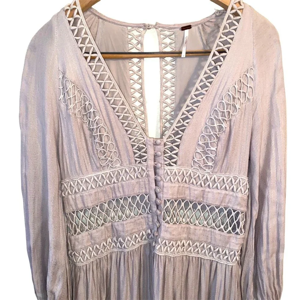 Free People Crochet Festival Bohemian Mini Dress - Women's 2 - Picture 4 of 16